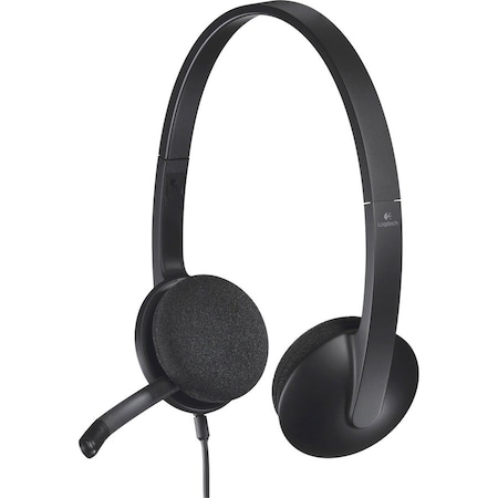 LOGITECH USB Headset, Plug-And-Play, Black LOG981000507